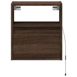 Berkfield Home TV Wall Cabinets with LED Lights 2 pcs Brown Oak 41x31x45 cm - Size: 41 x 31 x 45 cm - thumbnail 6