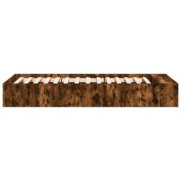 Berkfield Home Bed Frame without Mattress Smoked Oak 100x200 cm in Brown - thumbnail 5