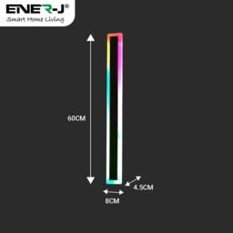 ENER-J 60cm RGB LED Wall Light Bar IP65 Waterproof Colour Changing Black - thumbnail 2