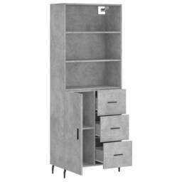 Berkfield Home Highboard Concrete Grey 69.5x34x180 cm Engineered Wood - thumbnail 4