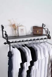 Wall Mounted Metal Clothes Shelf Garment Shop Display Rack 60cm