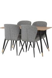 Seconique Hamilton Medium Dining Set with Quebec Chairs in Grey - thumbnail 3