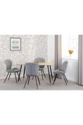 Seconique Hamilton Medium Dining Set with Quebec Chairs in Grey - thumbnail 1