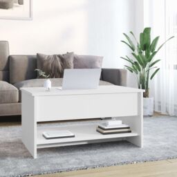 Berkfield Home Coffee Table White 80x50x40 cm Engineered Wood - Size: 80 x 50 x 40 cm - thumbnail 3