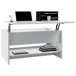 Berkfield Home Coffee Table White 80x50x40 cm Engineered Wood - Size: 80 x 50 x 40 cm - thumbnail 4