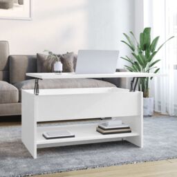 Berkfield Home Coffee Table White 80x50x40 cm Engineered Wood - Size: 80 x 50 x 40 cm - thumbnail 1