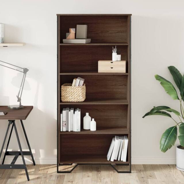 Berkfield Home Classic Book Cabinet Brown Oak 80x31x169 cm Engineered wood - Size: 80 x 31 x 169 cm - image 1
