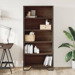 Berkfield Home Classic Book Cabinet Brown Oak 80x31x169 cm Engineered wood - Size: 80 x 31 x 169 cm - thumbnail 1