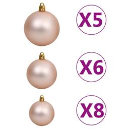 Berkfield Home Beautiful Artificial Pre-lit Christmas Tree with Ball Set Pinecon in Green - thumbnail 8