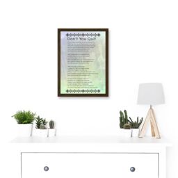 Artery8 Don't You Quit Poem Motivation Typography Quote A4 Artwork Framed Wall Art Print in Brown - thumbnail 2