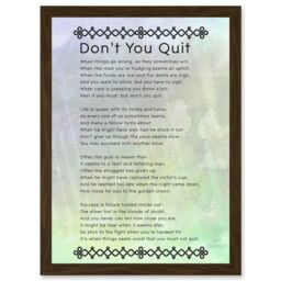 Artery8 Don't You Quit Poem Motivation Typography Quote A4 Artwork Framed Wall Art Print in Brown - thumbnail 1