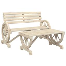 Berkfield Home 2 Piece Garden Lounge Set Solid Wood Fir in Natural - thumbnail 1