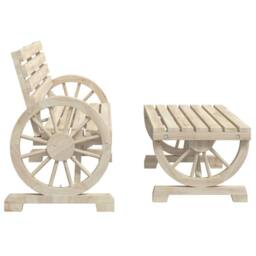 Berkfield Home 2 Piece Garden Lounge Set Solid Wood Fir in Natural - thumbnail 4
