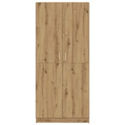 Berkfield Home Wardrobe Artisan Oak 90x52x200 cm Engineered Wood in Brown - Size: 90 x 52 x 200 cm - thumbnail 4