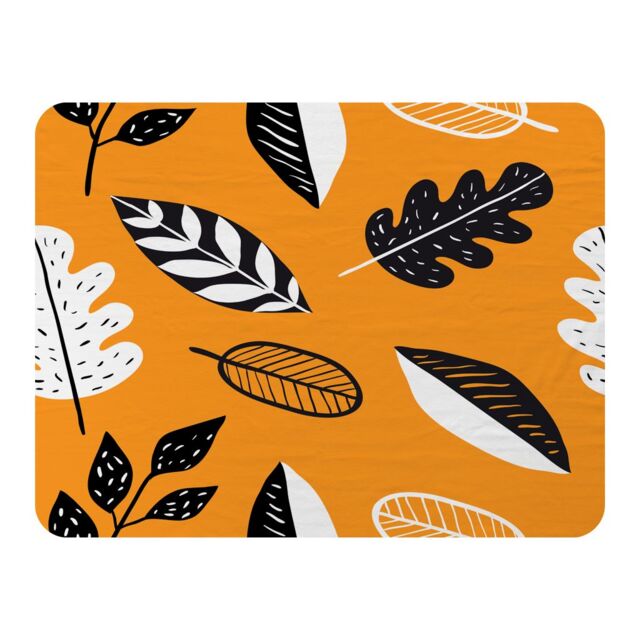 Benjamin Tate Design Doodle Leaves Blanket in Natural - Size: 120 cm x 150 cm - image 1