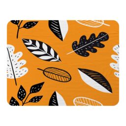 Benjamin Tate Design Doodle Leaves Blanket in Natural - Size: 120 cm x 150 cm - thumbnail 1