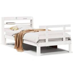Berkfield Home Beautiful Bed Frame with Headboard without Mattress White 75x190 - Size: Small Single - thumbnail 3