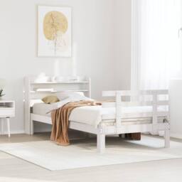 Berkfield Home Beautiful Bed Frame with Headboard without Mattress White 75x190 - Size: Small Single - thumbnail 2