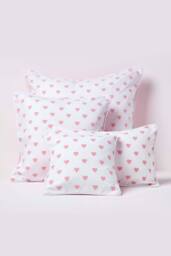 Homescapes Cotton Hearts Cushion Cover in Pink - Size: 30 cm x 50 cm - thumbnail 5