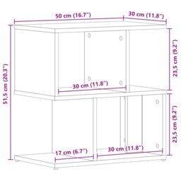 Berkfield Home Bedside Cabinet Black Oak 50x30x51, 5 cm Engineered Wood - thumbnail 9