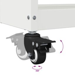 Berkfield Home Tool Trolley with Shelf with Wheel with Storage Manual White Compact Powder-coated steel - thumbnail 9