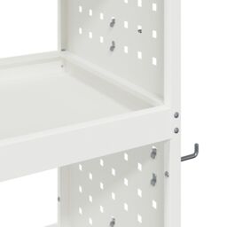 Berkfield Home Tool Trolley with Shelf with Wheel with Storage Manual White Compact Powder-coated steel - thumbnail 8
