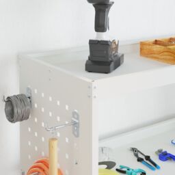 Berkfield Home Tool Trolley with Shelf with Wheel with Storage Manual White Compact Powder-coated steel - thumbnail 4