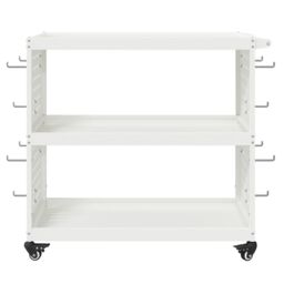 Berkfield Home Tool Trolley with Shelf with Wheel with Storage Manual White Compact Powder-coated steel - thumbnail 5