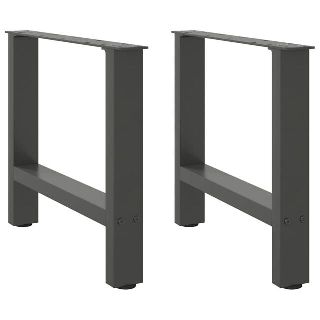 Berkfield Home Coffee Table Legs Anthracite 2 pcs 60x(42-43) cm Steel - image 1