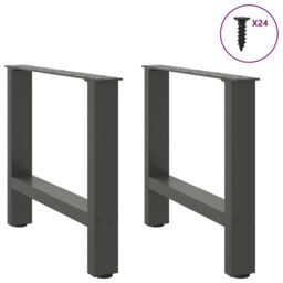 Berkfield Home Coffee Table Legs Anthracite 2 pcs 60x(42-43) cm Steel - thumbnail 3