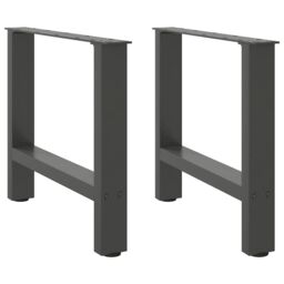 Berkfield Home Coffee Table Legs Anthracite 2 pcs 60x(42-43) cm Steel - thumbnail 1