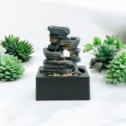 Minster Table-Top Water Fountain - L18 x W18 x H24 cm in Grey - Size: 1 Pack - thumbnail 5