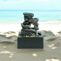 Minster Table-Top Water Fountain - L18 x W18 x H24 cm in Grey - Size: 1 Pack - thumbnail 3
