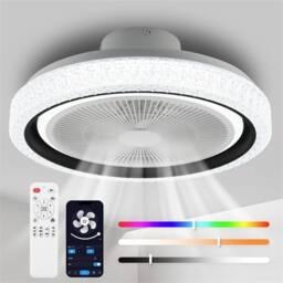 VOGREX RGB LED Ceiling Fan. Dimmable, Adjustable Speeds, Music Speaker - thumbnail 4