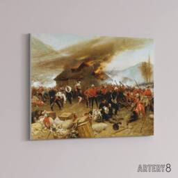 "Artery8 Defence Rorke's' Drift Zulu War Canvas Wall Art Print in Brown - Size: W18"" x H24""" - thumbnail 2