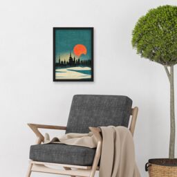 Artery8 Cathedral Saint Sophia Kiev Ukraine Winter Sunset Artwork Framed Wall Art Print A4 in Black - thumbnail 2