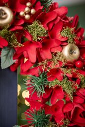 Dibor Traditional Red Festive Front Door Wreath Christmas Wreath 38cm - thumbnail 2