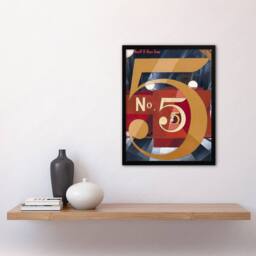 Artery8 I Saw the Figure 5 in Gold Charles Demuth Framed Wall Art Print in Blue - Size: A4 - thumbnail 4