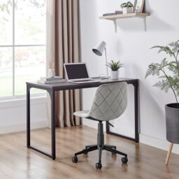FurnitureboxUK Tessa Grey Velvet Office Chair - thumbnail 3