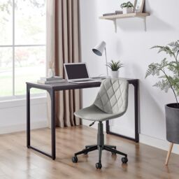 FurnitureboxUK Tessa Grey Velvet Office Chair