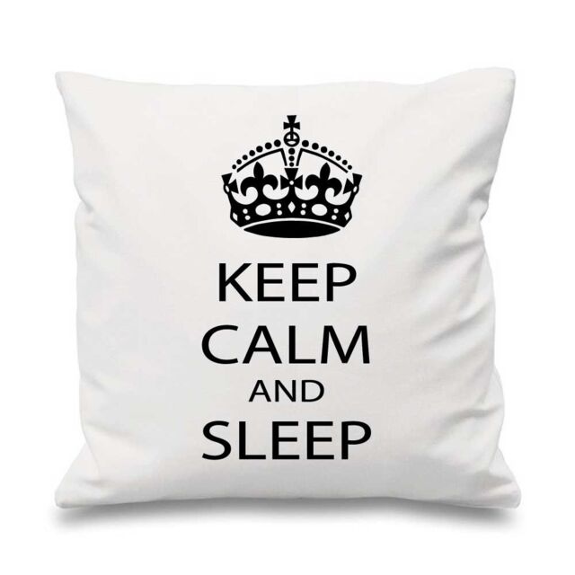 "60 SECOND MAKEOVER White Cushion Cover Keep Calm & Sleep 16"" x 16"" Daughter Friend Gift Decorative Cushion Home Horse Equestrian - Size: 40 cm x 40 cm"