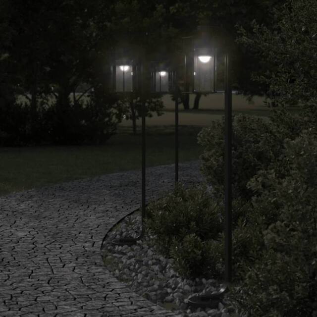 Berkfield Home Outdoor Floor Lamp Black 100 cm Stainless Steel - image 1
