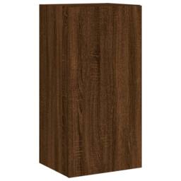 Berkfield Home TV Wall Cabinet with LED Lights Brown Oak 40.5x35x80 cm - thumbnail 7