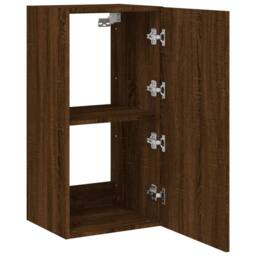 Berkfield Home TV Wall Cabinet with LED Lights Brown Oak 40.5x35x80 cm - thumbnail 8