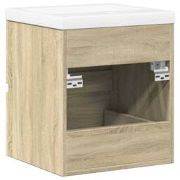 Berkfield Home Durable 2 Piece Bathroom Furniture Set Sonoma Oak Engineered Wood in Light Tan - thumbnail 6