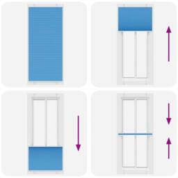 Berkfield Home Pleated Blind Blue 95x200 cm Fabric Width 94.4 cm Polyester - thumbnail 5