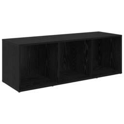 Berkfield Home TV Cabinet with Shelf with Storage 4 pcs Black oak Engineered wood - thumbnail 5