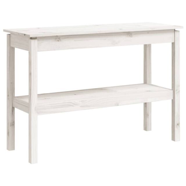 Berkfield Home Console Table White 110x40x75 cm Solid Wood Pine - Size: 110 x 40 x 75 cm - image 1
