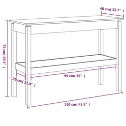 Berkfield Home Console Table White 110x40x75 cm Solid Wood Pine - Size: 110 x 40 x 75 cm - thumbnail 7