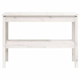 Berkfield Home Console Table White 110x40x75 cm Solid Wood Pine - Size: 110 x 40 x 75 cm - thumbnail 4